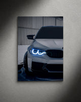 BMW M5 White (Neon Poster)