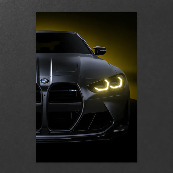 BMW M3 G80 Black (Neon Poster)