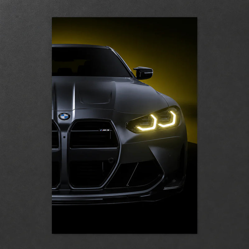 BMW M3 G80 Black (Neon Poster)