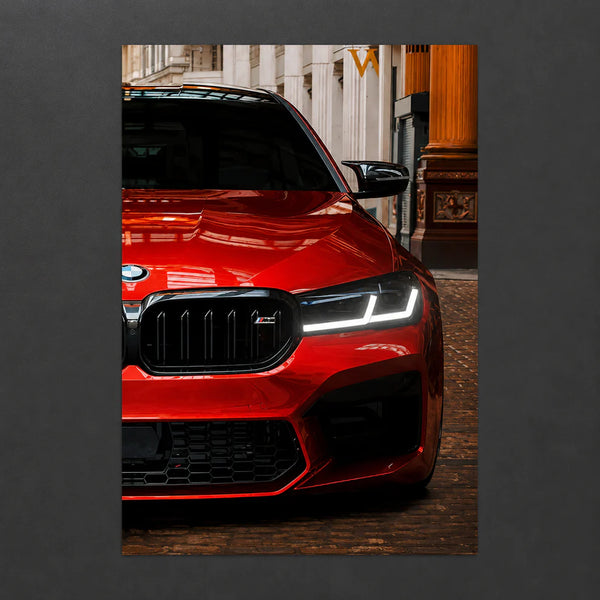 BMW M5 F90 Red (Neon Poster)